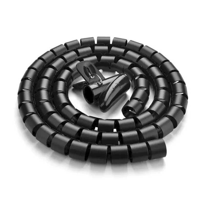 Kabeļu organizators UGREEN Spiral Black — spirālveida kabeļu uzmava, 1 gab.
