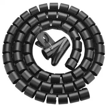 Kabeļu organizators UGREEN Spiral Black — spirālveida kabeļu uzmava, 1 gab.