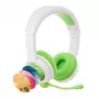 BuddyPhones School+ Austiņas — vadu un bezvadu Bluetooth, USB-C, apkārtauss, 20–20000 Hz, 147 g, zaļa/balta