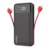 Powerbank Dudao K1Pro 20000mAh 15W ar 4 integrētiem kabeļiem, melns