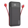 Powerbank Dudao K1Pro 20000mAh 15W ar 4 integrētiem kabeļiem, melns