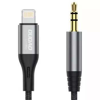 DUDAO audio kabelis Lightning - mini jack 3.5mm 1m pelēks L11PRO