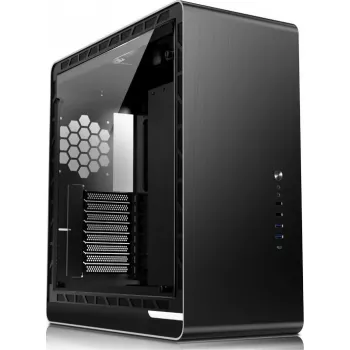 Jonsbo UMX6 Midi-Tower korpuss, rūdīta stikla sānu panelis, melns