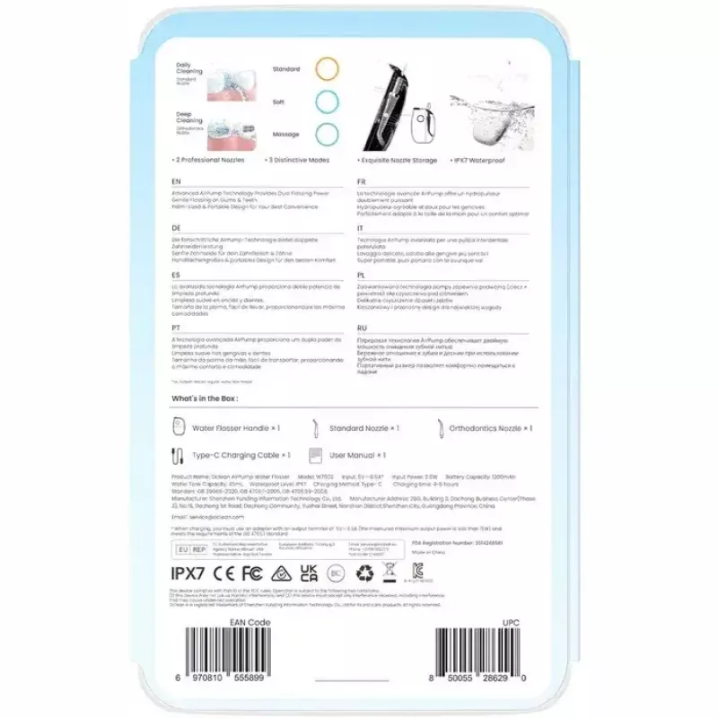 Oclean A10 mutes dušas aparāts, pelēks