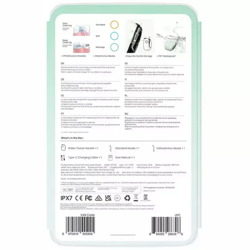 Oclean A10 mutes dobuma irigators, zaļš