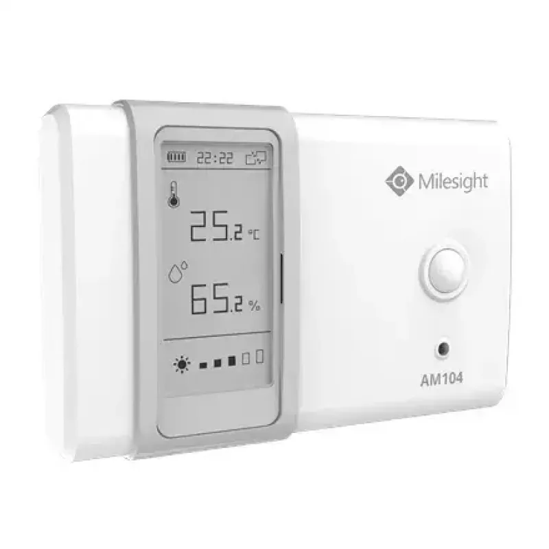 Milesight AM104-868M iekštelpu vides sensors — temperatūra un mitrums LoRaWAN