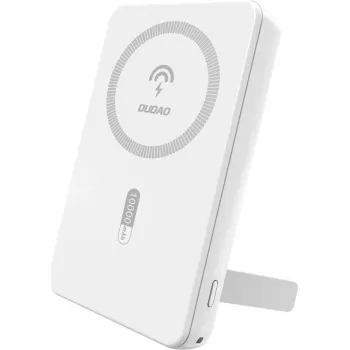 Portatīvais akumulators Dudao K14S+ 10000 mAh 20W ar USB-A, USB-C un MagSafe, balts