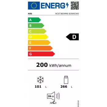 Ledusskapis AEG RCS736DXMB 367 L