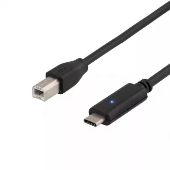 USB kabelis Deltaco USBC-1016, USB-C — USB-B, 2 m, melns