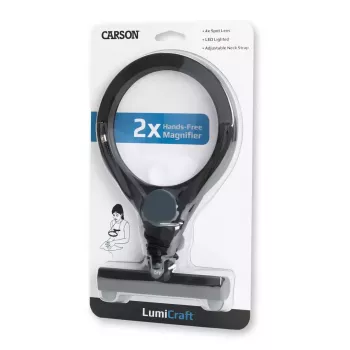 Rokas palielināmais stikls Carson LumiCraft 2x, LED, ar baterijām, melns, 135×23×226 mm
