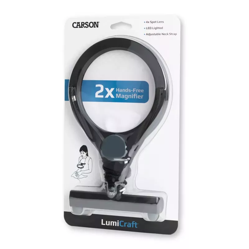 Rokas palielināmais stikls Carson LumiCraft 2x, LED, ar baterijām, melns, 135×23×226 mm
