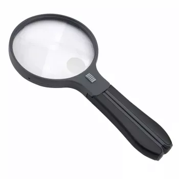 Palielināmais stikls Carson Split Handle HF-11 — 3.5× rokas palielināmais stikls, melns/caurspīdīgs, AAA baterija