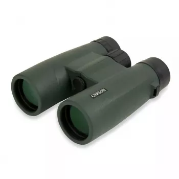 Binoklis Carson JR Series 10x42 BaK-4, kompakts jumta prizmas korpuss, melns/zaļš