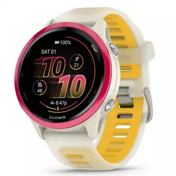 Sporta viedpulkstenis GARMIN Forerunner 570, 42 mm, 1,2 collu AMOLED 390×390, GPS, Wi‑Fi, 8 GB, 42 g, silikona siksniņa