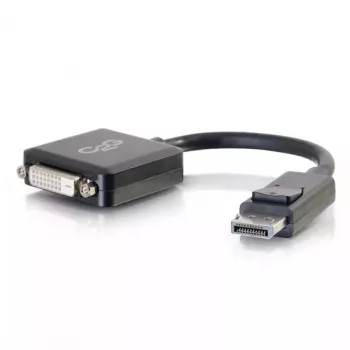 C2G 8in DisplayPort to DVI-D Adapter - DP to DVI D Adapter - Black - M/F