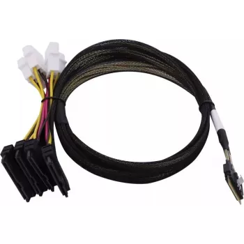 SAS kabelis MICROCHIP 2305300-R SlimSAS ×8 (SFF-8654) uz 2× 4SFF-8639 (U.3) 0,8 m Melns