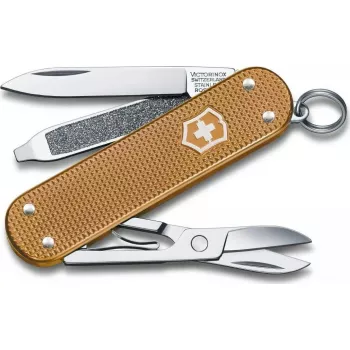 Kabatas nazis Victorinox Classic SD Alox Wet Sand V-0.62 21.255G — Šveices armijas daudzrīks, mazs asmens, nagu vīle, šķēres