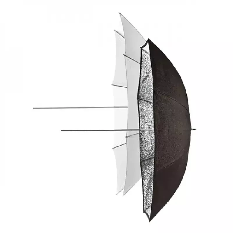 Elinchrom 26062 atstarojošs lietussargs 83 cm melns/sudrabs/caurspīdīgs