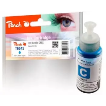 Tintes kasetne PEACH PI100-151 Cyan, 70 ml, 6500 lpp, saderīga ar Epson
