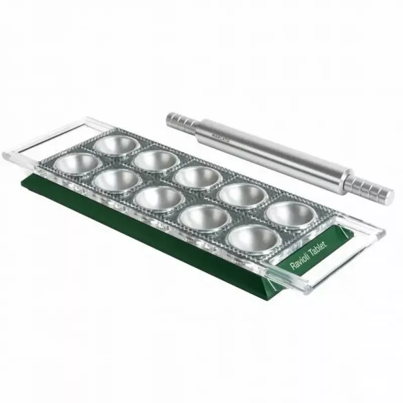Ravioli veidotājs Marcato Ravioli Tablet Green RT-VER — manuāls zīmogs pildītām pastas loksnēm