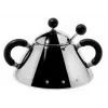 Cukurtrauks Alessi 9097 B nerūsējošais tērauds augstums 80 mm diametrs 10.5 cm melns un nerūsējošais tērauds