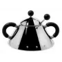 Cukurtrauks Alessi 9097 B nerūsējošais tērauds augstums 80 mm diametrs 10.5 cm melns un nerūsējošais tērauds