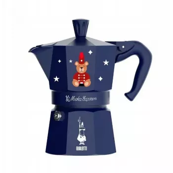 Moka katliņš BIALETTI Moka Express 3 krūzes 150 ml, Joyful Christmas Blue