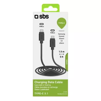 Datu un uzlādes kabelis SBS TECABLETCC31K USB-C 1,5m USB 3.2 Gen 1