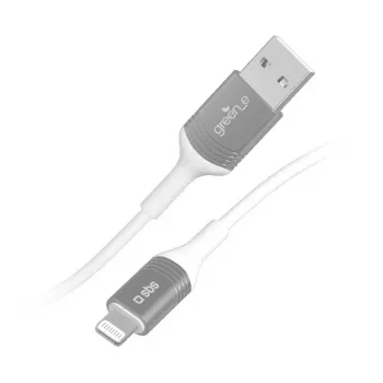 SBS GRECABLEUSBIP589W Lightning kabelis 1,2m Sudrabaini balts