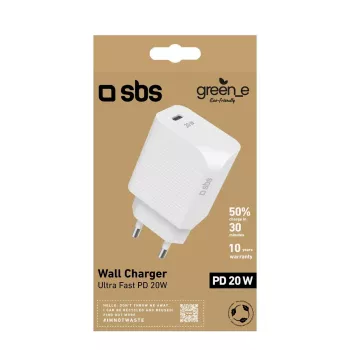 Mobilās ierīces lādētājs SBS GRETR1CPD20W Balts AC Ātrā uzlāde