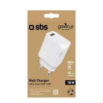 Mobilās ierīces lādētājs SBS GRETR1USB18W Universāls Balts AC Ātrā uzlāde