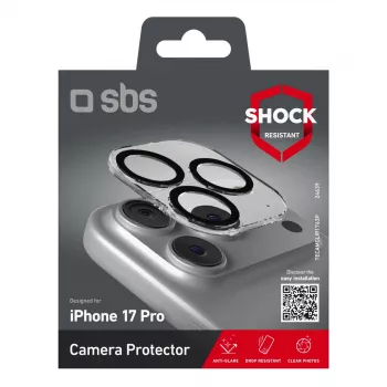 Ekrāna un aizmugures aizsargs ar kameras lēcas aizsargu SBS TECAMGLIP1763P Apple iPhone 17 Pro / 17 Pro Max, silikons un rūdīts stikls, caurspīdīgs, 1 gab.