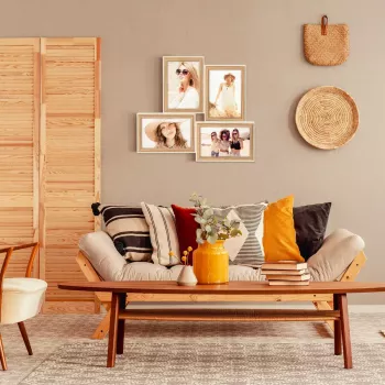 Foto rāmju komplekts ZEP Kriss 4Q Wood Brown White 310x340 mm
