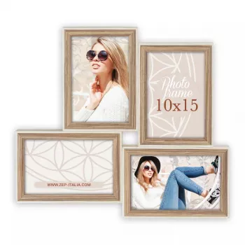 Foto rāmju komplekts ZEP Kriss 4Q Wood Brown White 310x340 mm