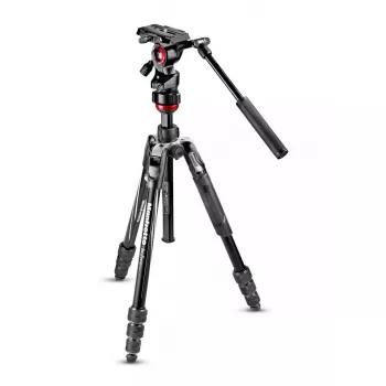 Statīvs Manfrotto MVKBFRT-LIVE digitālajām/filmu kamerām 3 kājas Melns Sarkans Sudrabs