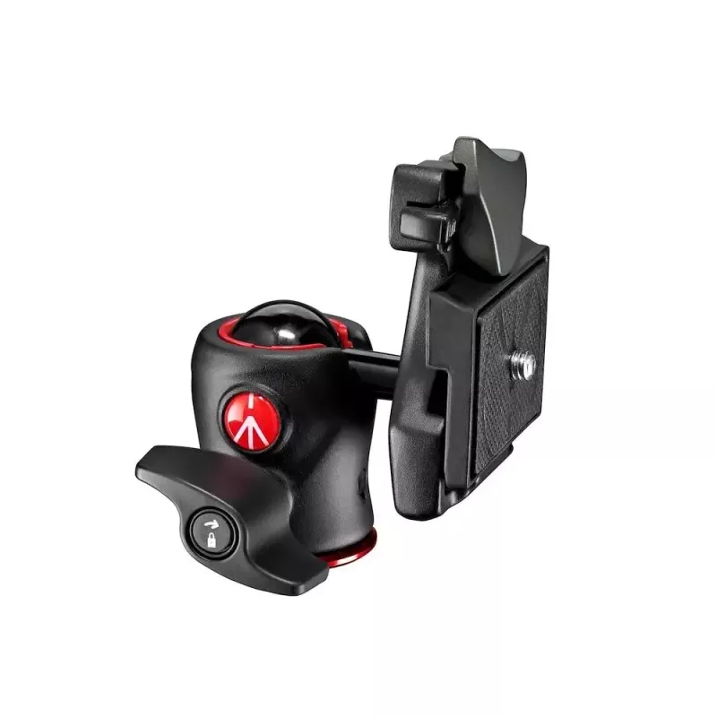 Manfrotto MH490-BH lodveida galva 1/4 collas, alumīnijs, melna, augstums 90 mm, svars 190 g