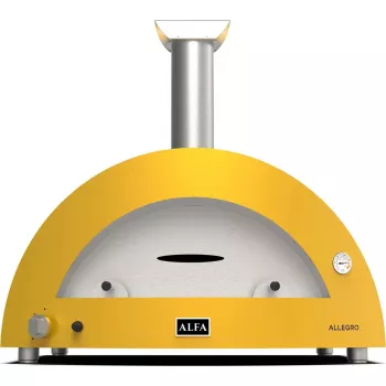 Ar koku kurināma picas krāsns Alfa Forni Moderno 5 Pizze Yellow FXMD-5P-LGIA, āra darba virsmas picas krāsns, 5 picu ietilpība