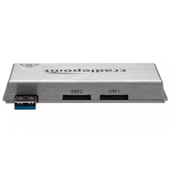 CradlePoint MC400 modems — mobīlais modems, lejupielāde līdz 42,2 Mb/s, augšupielāde līdz 5,76 Mb/s, 256-QAM, sudraba, 104 g