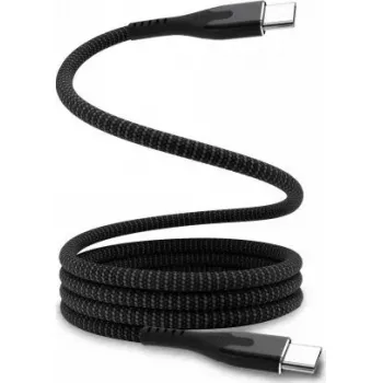 Magnētiskais USB-C uz USB-C kabelis STATIK MagStack Pro 2m Melns