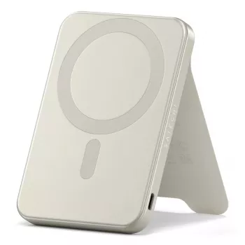 Pārnēsājams barošanas bloks Satechi ST-B5Q2SW 5000 mAh, bezvadu uzlāde, smilšu krāsā