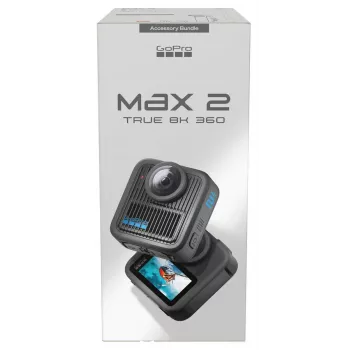 Action kamera GoPro MAX2 ar 8K Ultra HD, 29,5 MP sensors, 100 fps, LCD displeju, GPS, Wi‑Fi — piederumu komplekts