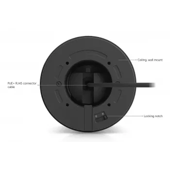 IP drošības kamera UBIQUITI UVC-G6-Pro-Turret-B — 3840×2160, 1/1,2 collu CMOS, 2,36× optiskais tālummaiņas objektīvs, PoE+, griestu/sienas, iekštelpu/āra