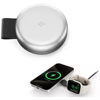 Twelve South ButterFly 2-in-1 viedtālruņa un viedpulksteņa lādētājs Melns/Sudrabs USB bezvadu