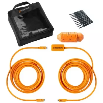 USB-C uz USB-C kabelis tether tools CUC31R-ORG — 9,40 m, taisnā leņķī, oranžs