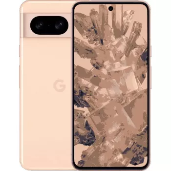 Viedtālrunis Google Pixel 8 5G — dual-SIM, 8 GB RAM, 128 GB, 6.2 collu OLED 120 Hz, 50+12 MP aizmugurē, 10.5 MP priekšā, rozā