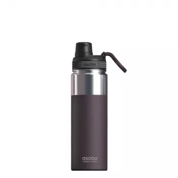 Termoskrūze ASOBU Alpine Flask Hiking 530 ml nerūsējošais tērauds Burgundy, 235 mm augstums, 7.6 cm diametrs