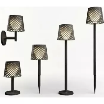 Āra dārza lampa NewGarden GRETA SOLAR+BATTERY melna — saules enerģijas lampa ar iebūvētu akumulatoru