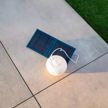 Āra saules baterijas ķiršu spuldze NewGarden CHERRY BULB BATTERY, balts korpuss, silta gaisma