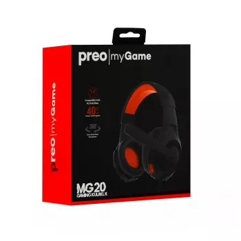 Galvas austiņas Preo 125085402 Vadu spēļu Melnas Sarkanas 20-20000 Hz