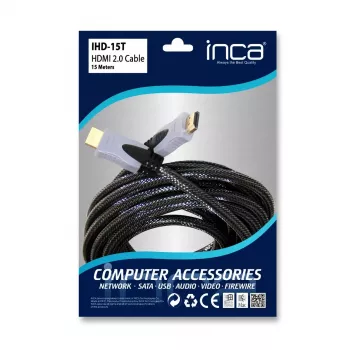 HDMI kabelis Inca IHD-15T 15 m HDMI Type A vīrišķais Pelēks